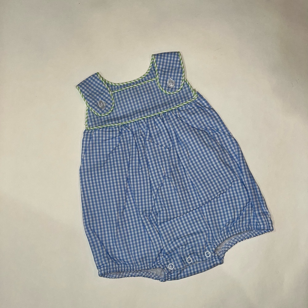 Boys gingham Sunsuit. Never been wore. 3 month